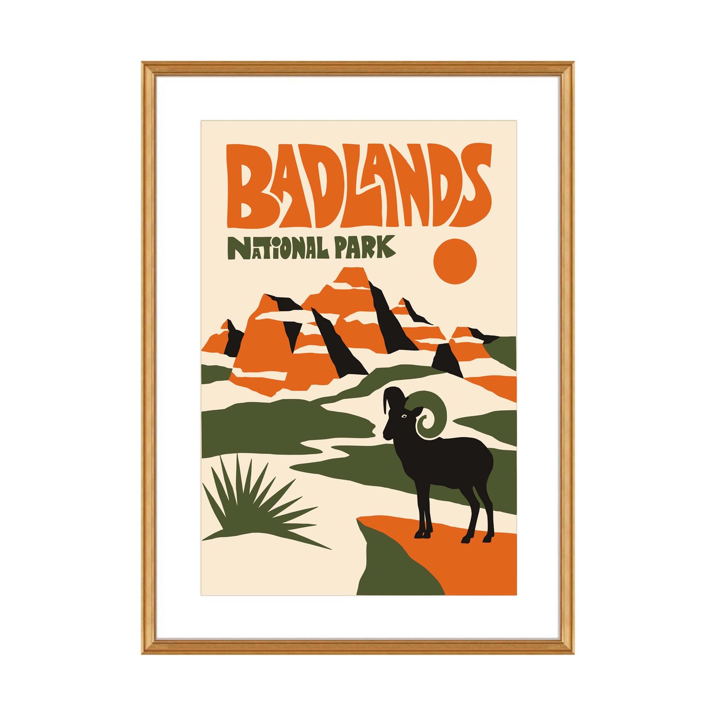 Badlands National Park Retro Travel Poster
