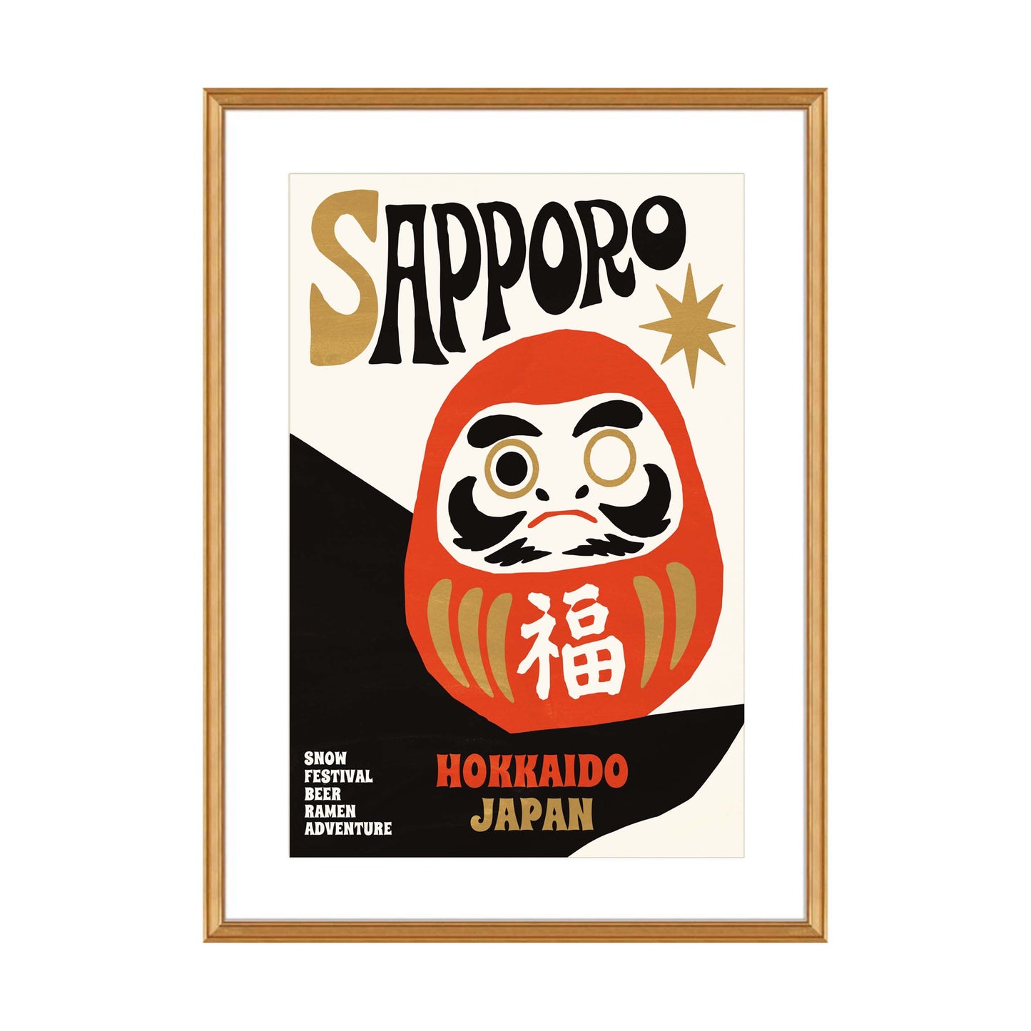 Sapporo Hokkaido Daruma Travel Poster