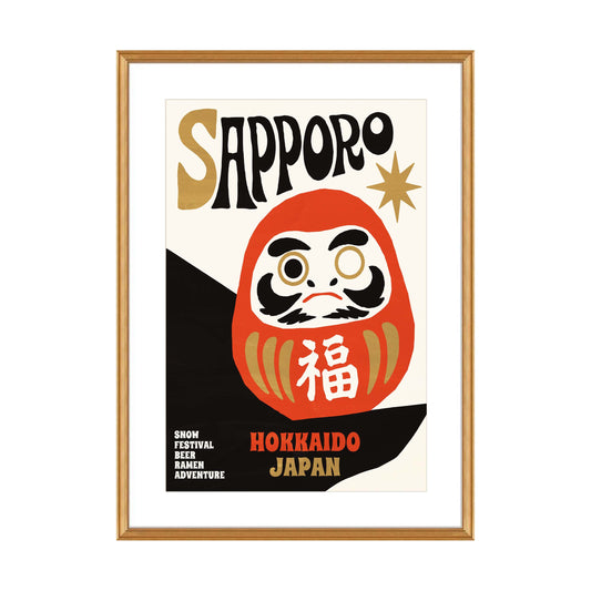 Sapporo Hokkaido Daruma Travel Poster