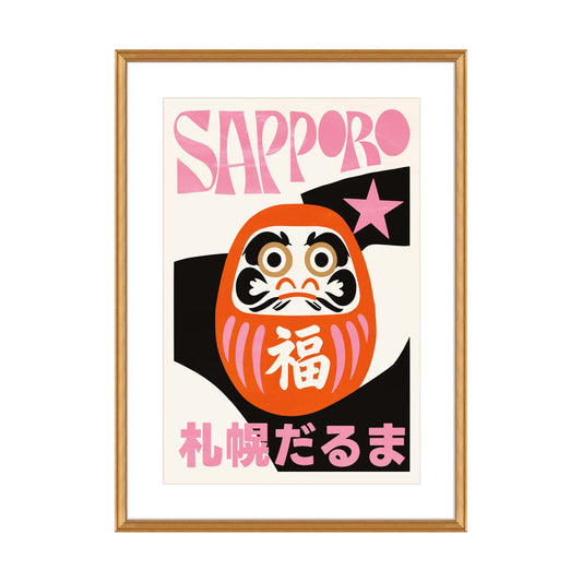 Sapporo Daruma Japanese Travel Poster Print