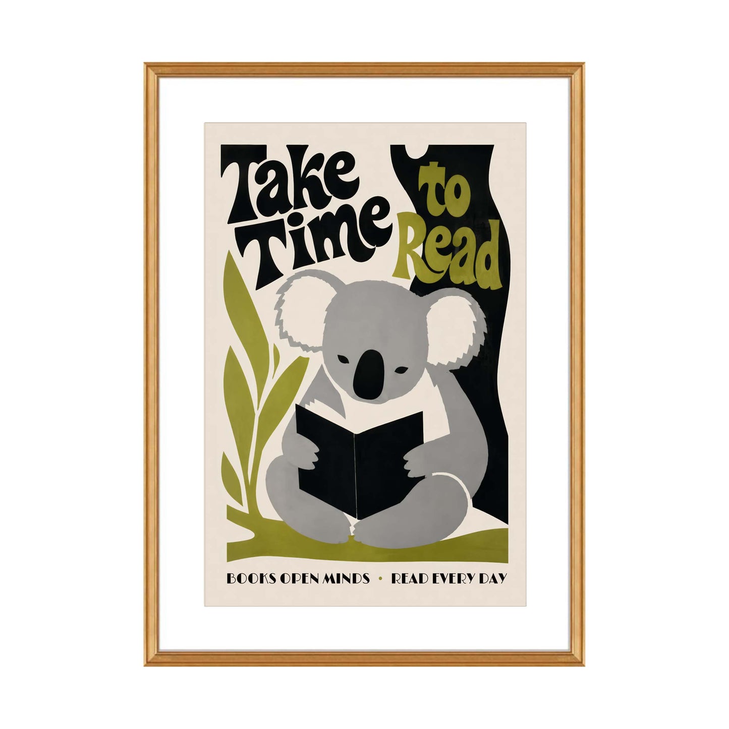 Reading Koala Wall Art Print