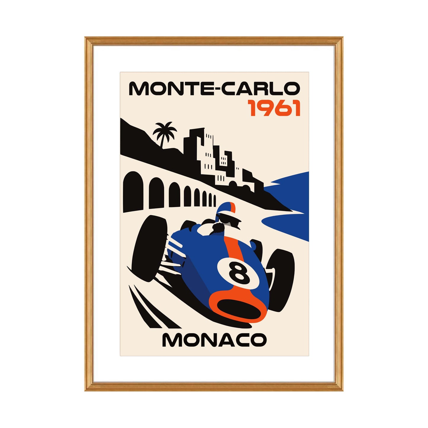 Monte Carlo 1961 Monaco Racing Poster Print