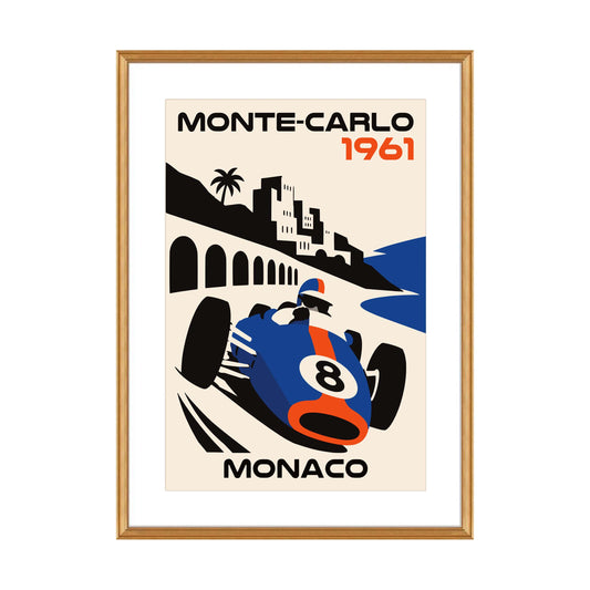 Monte Carlo 1961 Monaco Racing Poster Print