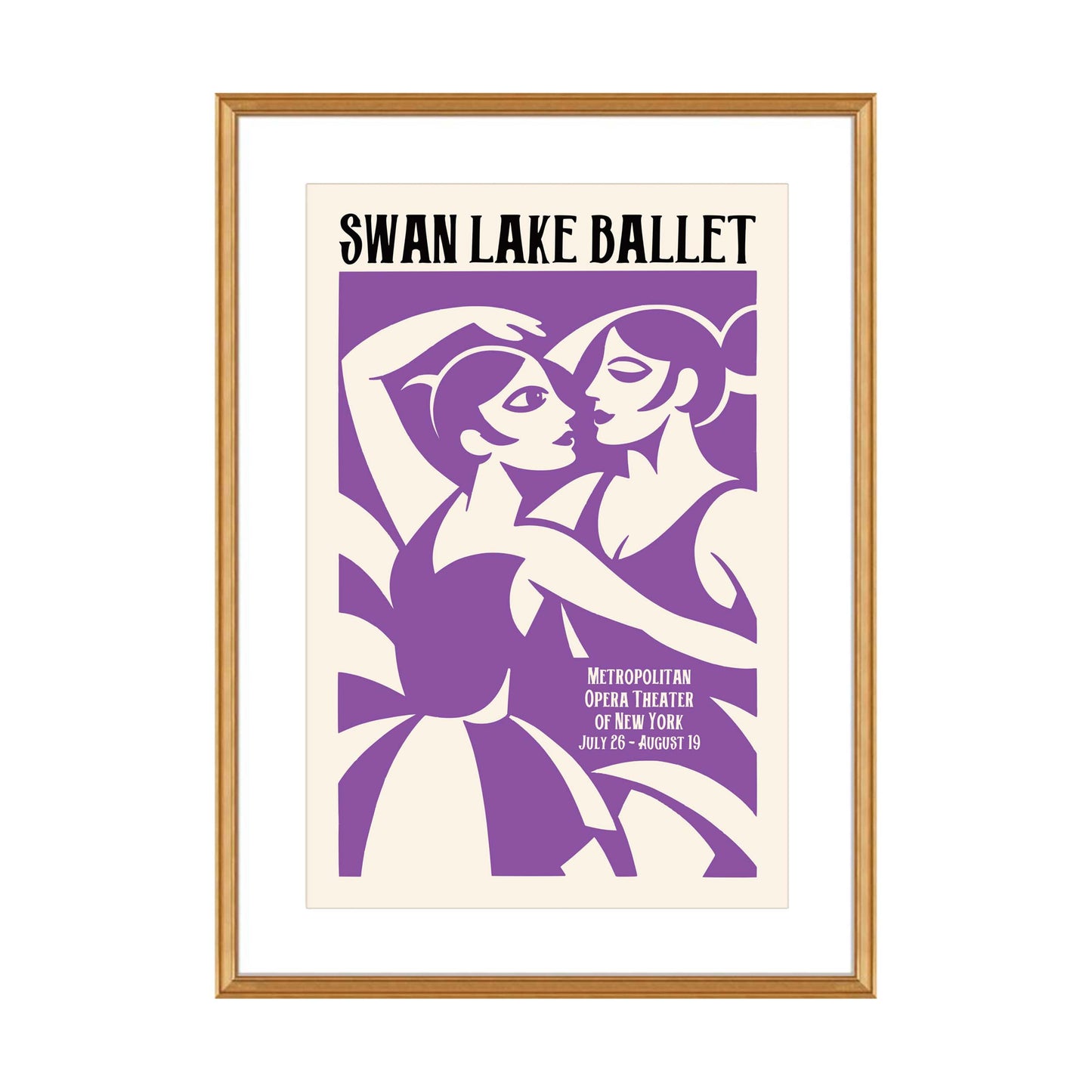 Swan Lake Ballet Purple Poster Art Print