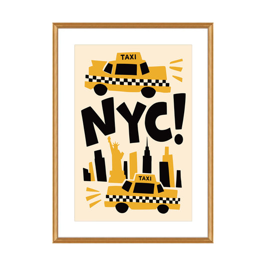NYC Taxi Skyline Poster
