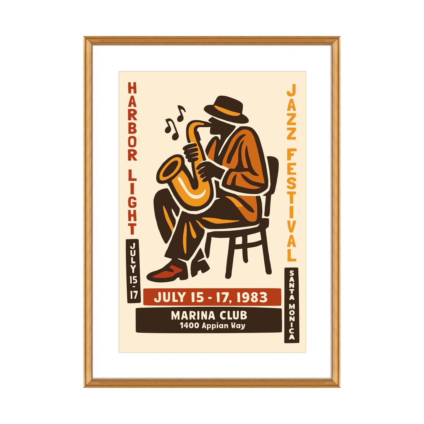 Harbor Light Jazz Saxophone Poster Art Print