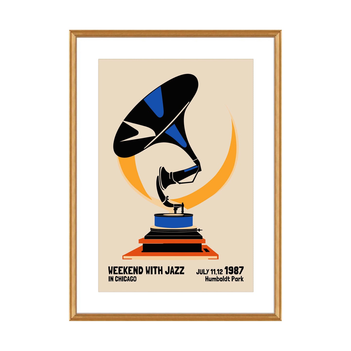 Chicago Weekend Jazz Gramophone Print