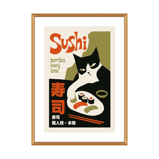 Sushi Cat Poster Print