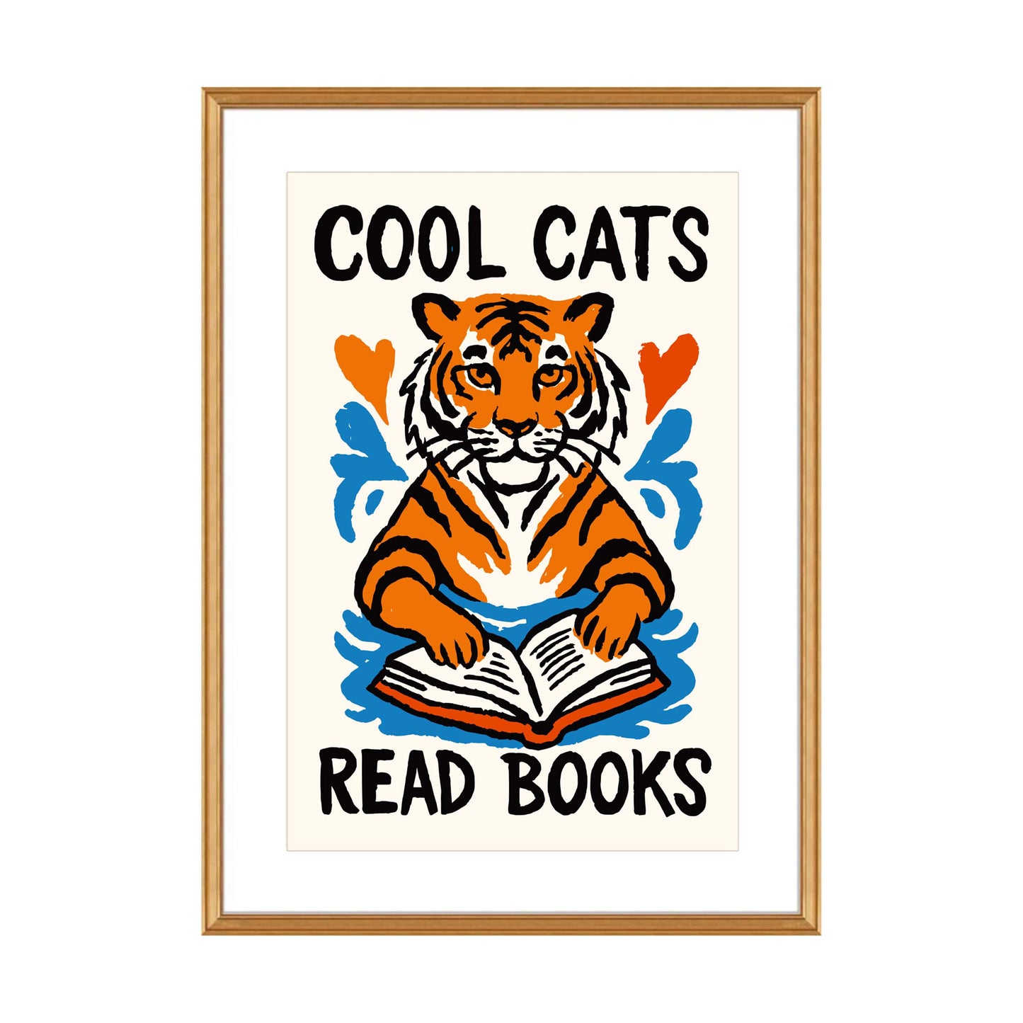 Cool Cats Reading Tiger Poster