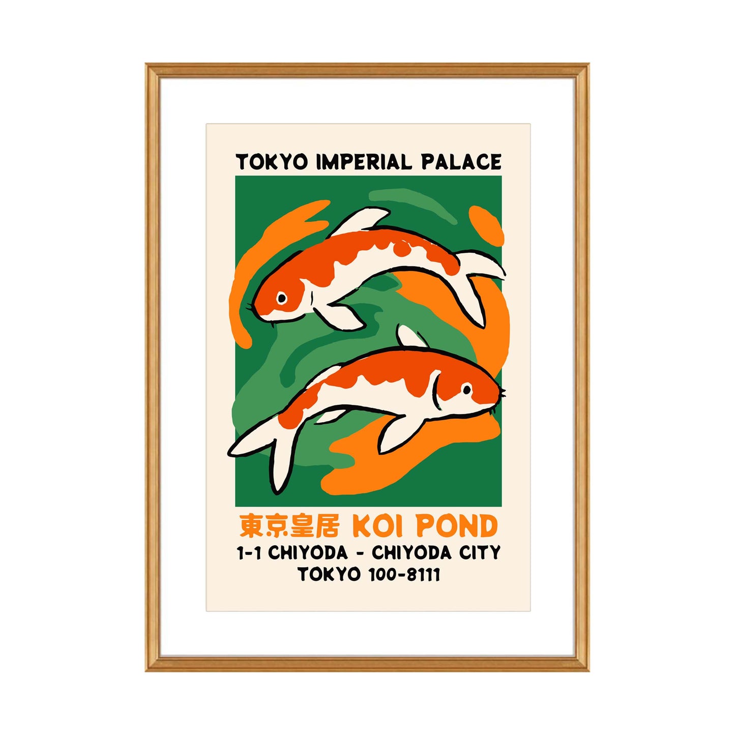 Tokyo Imperial Palace Koi Poster Print