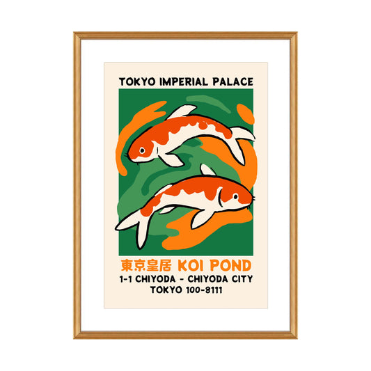 Tokyo Imperial Palace Koi Poster Print