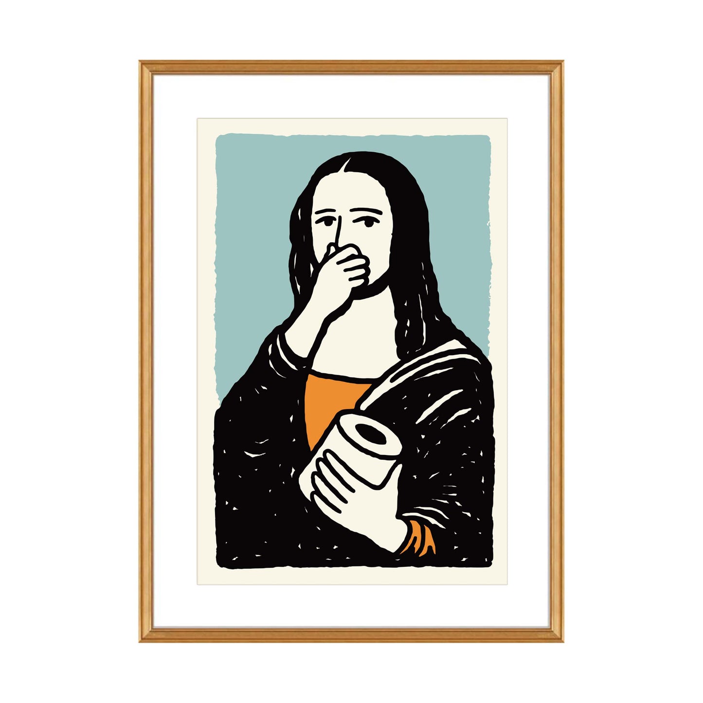 Funny Mona Lisa Toilet Paper Poster Wall Art