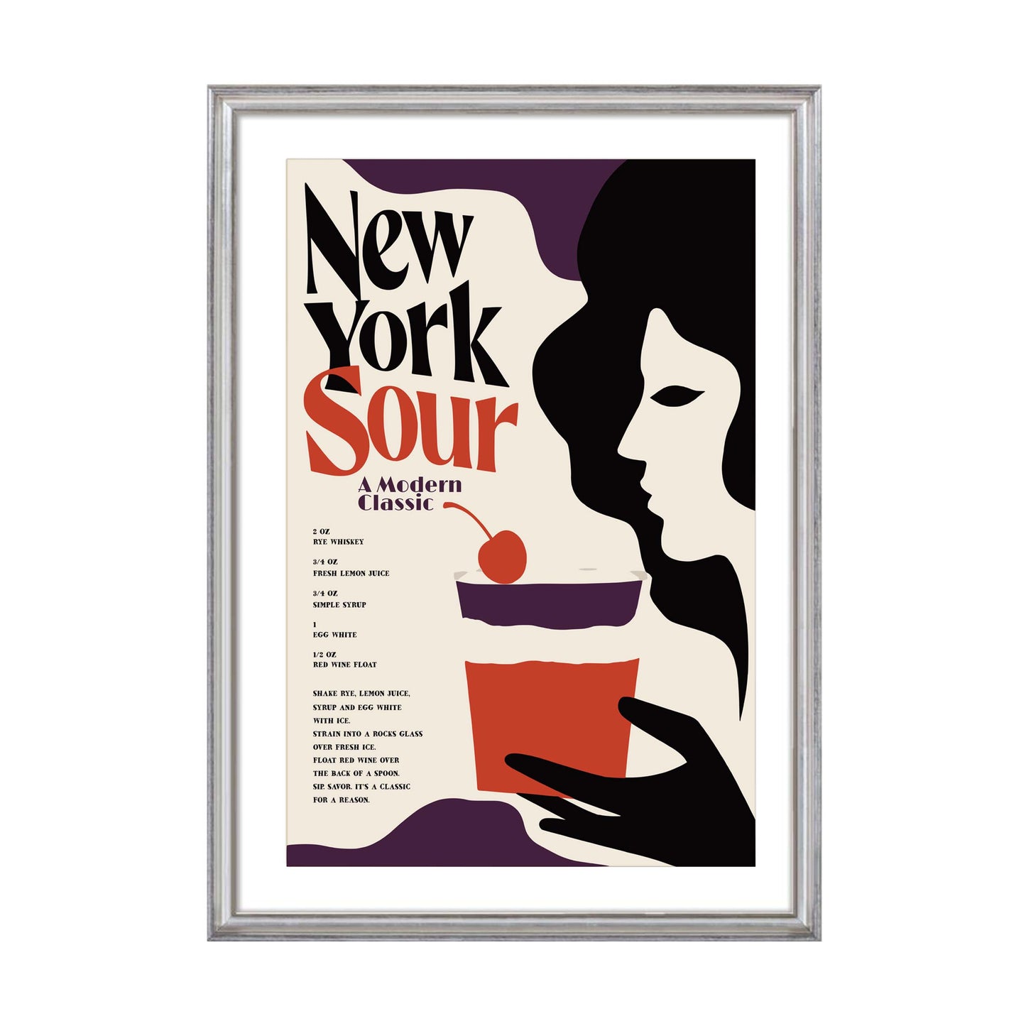New York Sour Cocktail Print