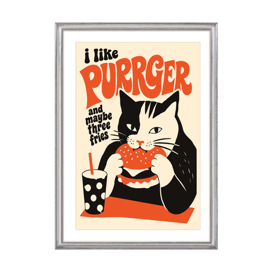 Cat Burger Humor Poster