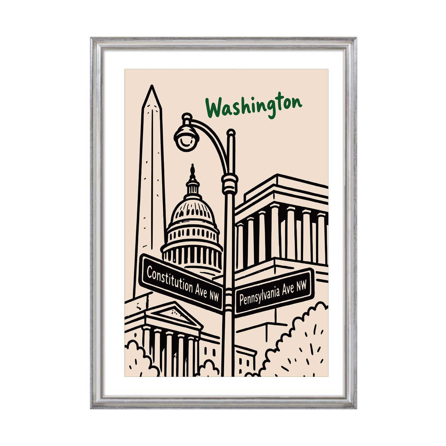 Washington DC Constitution Avenue Art Print