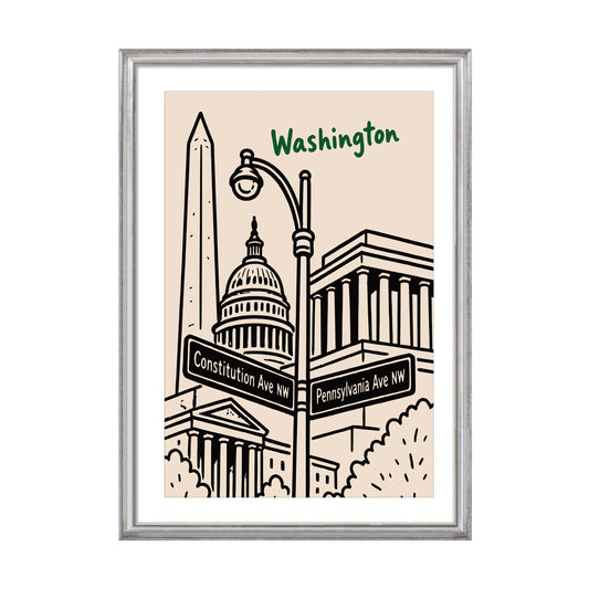 Washington DC Constitution Avenue Art Print