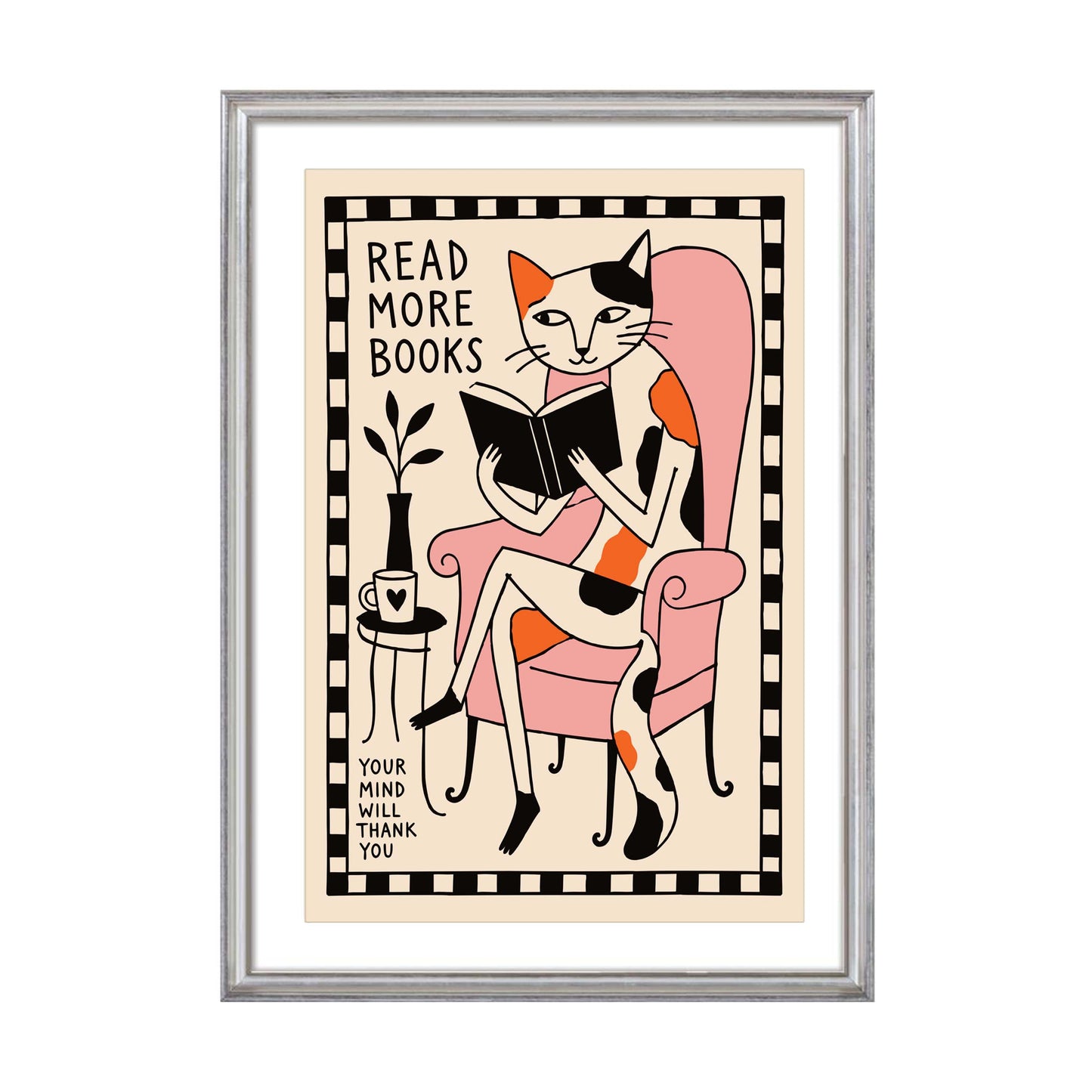 Read More Books Cat Reading Poster