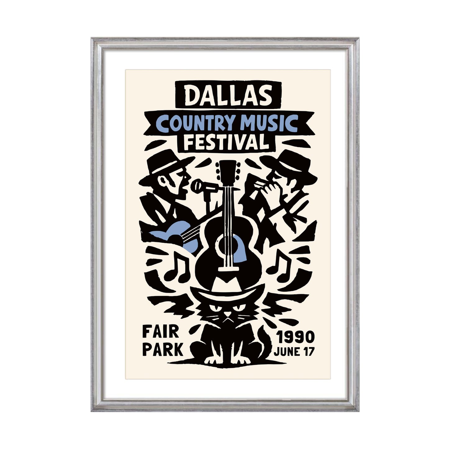 Dallas Country Music Festival Poster 1990