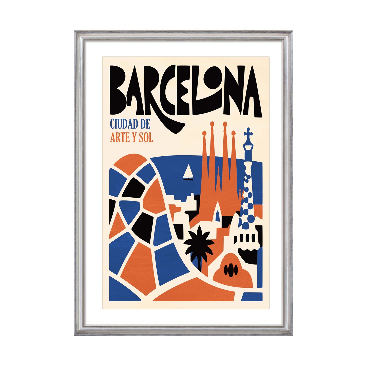 Barcelona Art And Sun Poster