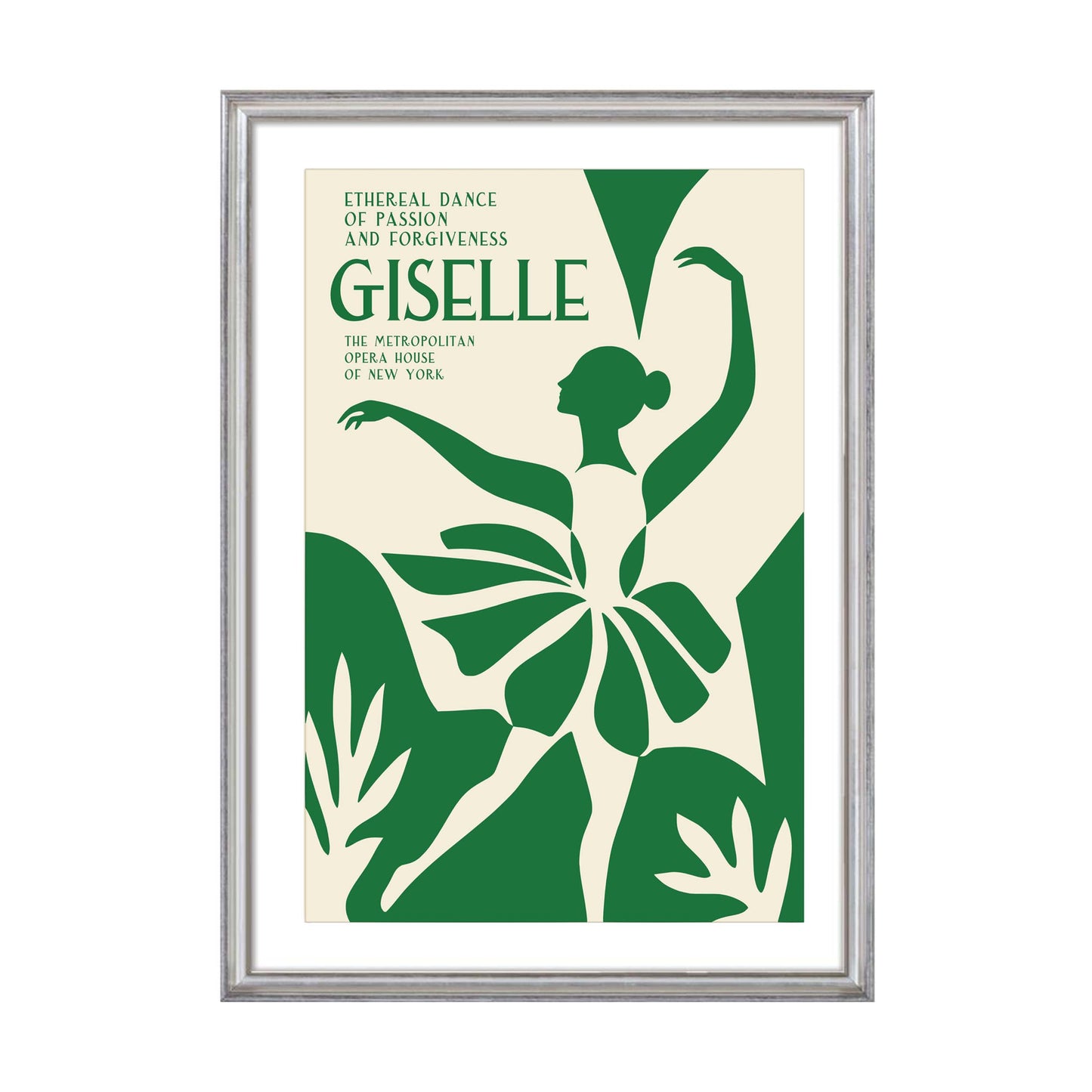 Green Giselle Ballet Art Deco Poster