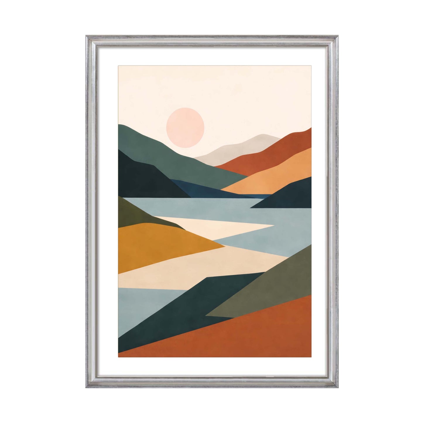 Abstract Landscape River Poster Wall Art