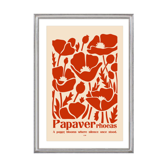 Red Poppy Floral Botanical Poster