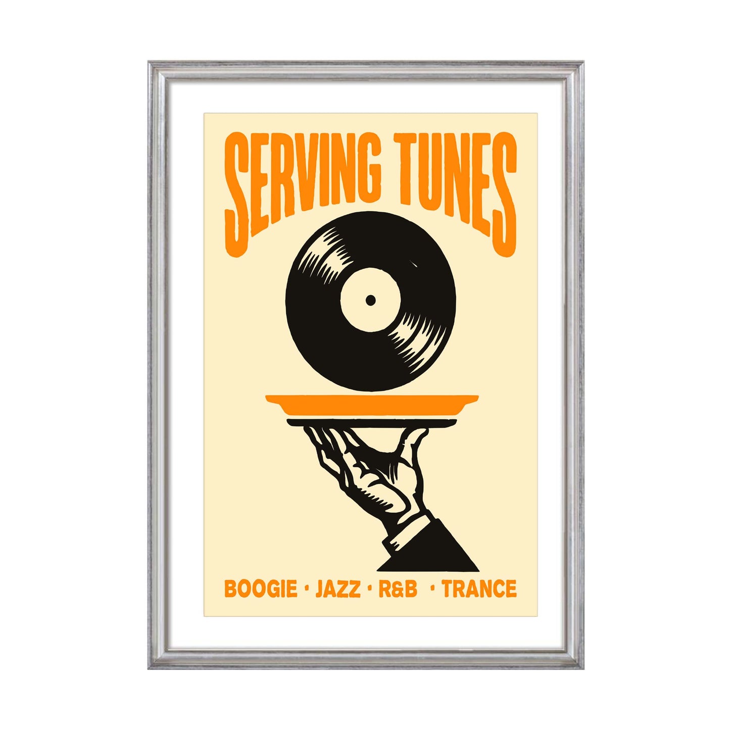 Serving Tunes Vinyl Record Poster