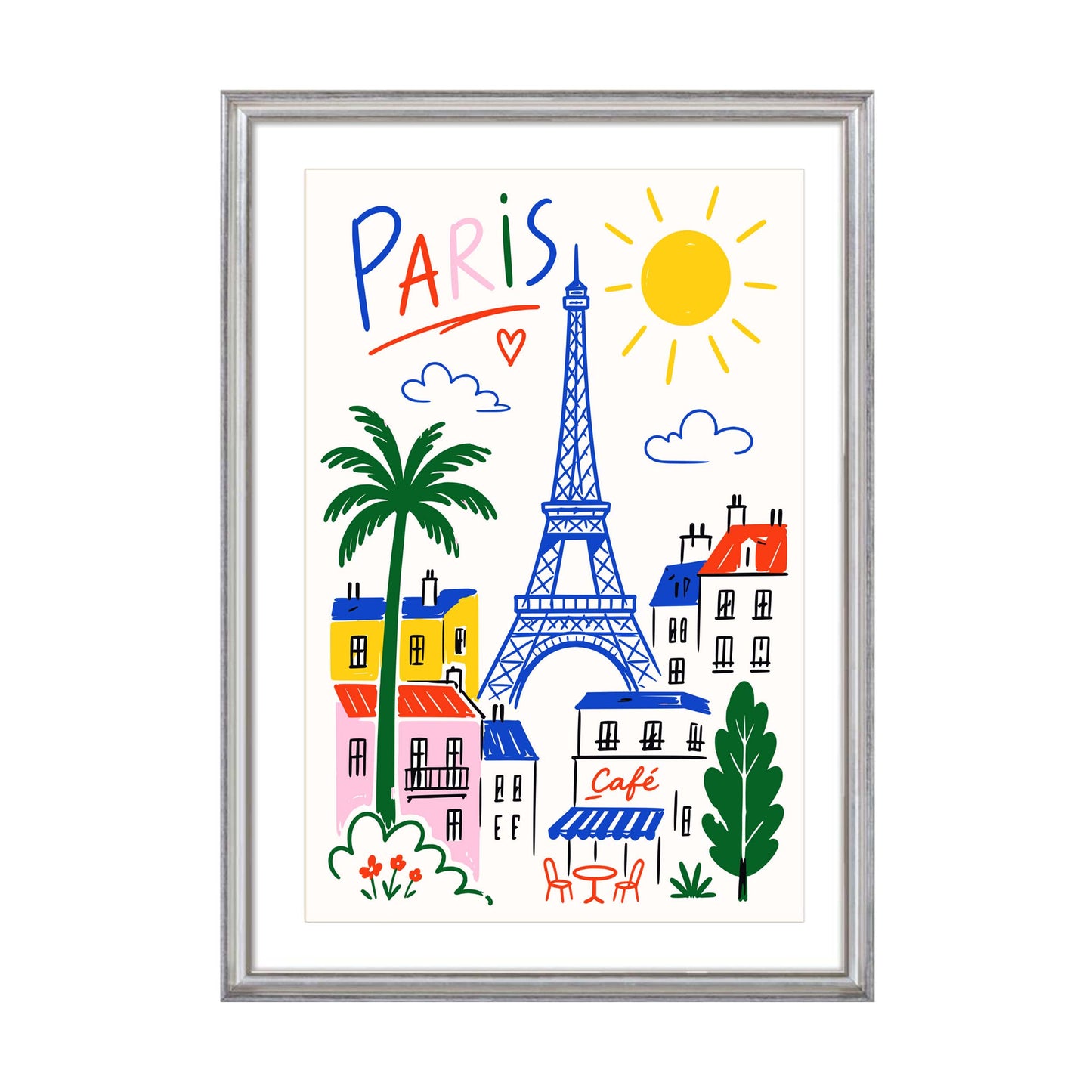 Paris Eiffel Cityscape Poster Print