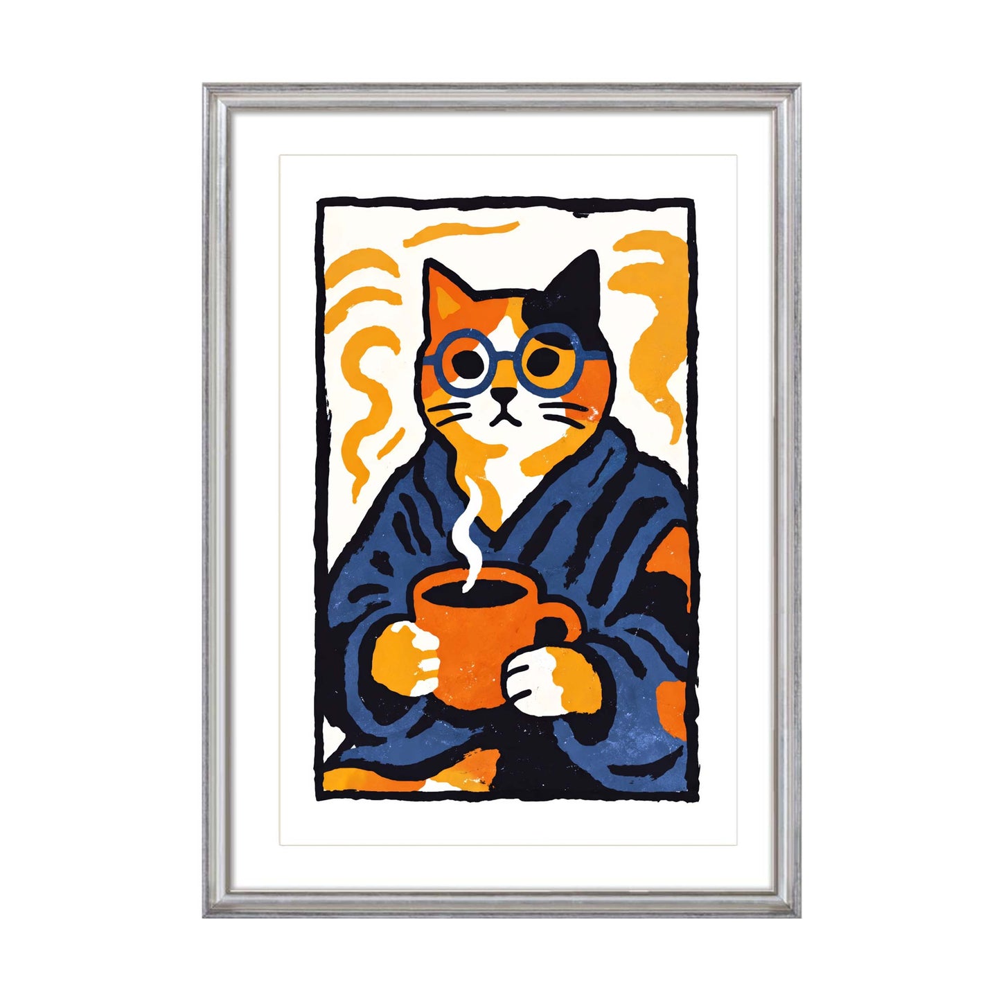Cozy Coffee Cat Print