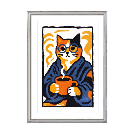 Cozy Coffee Cat Print