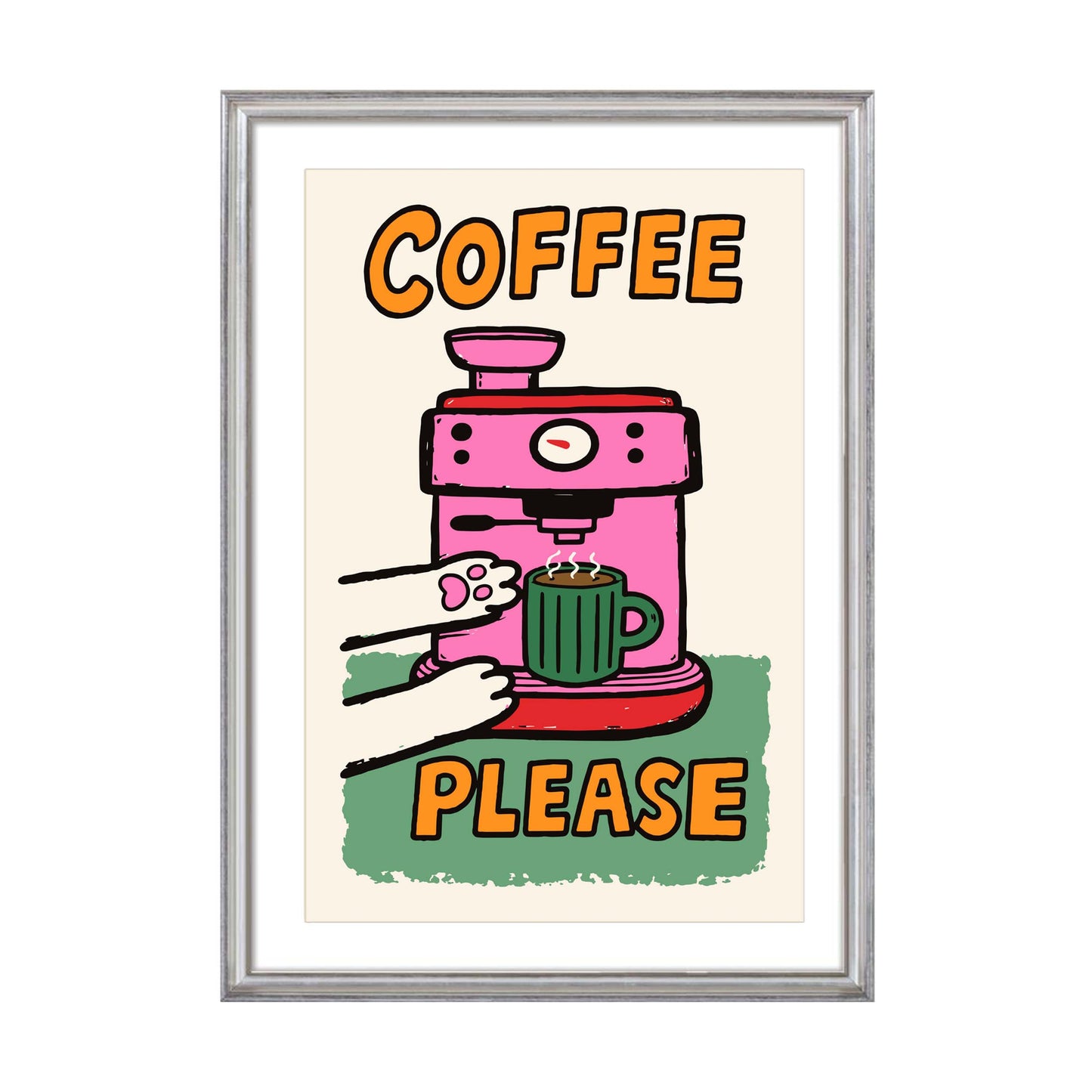 Coffee Please Cat Print