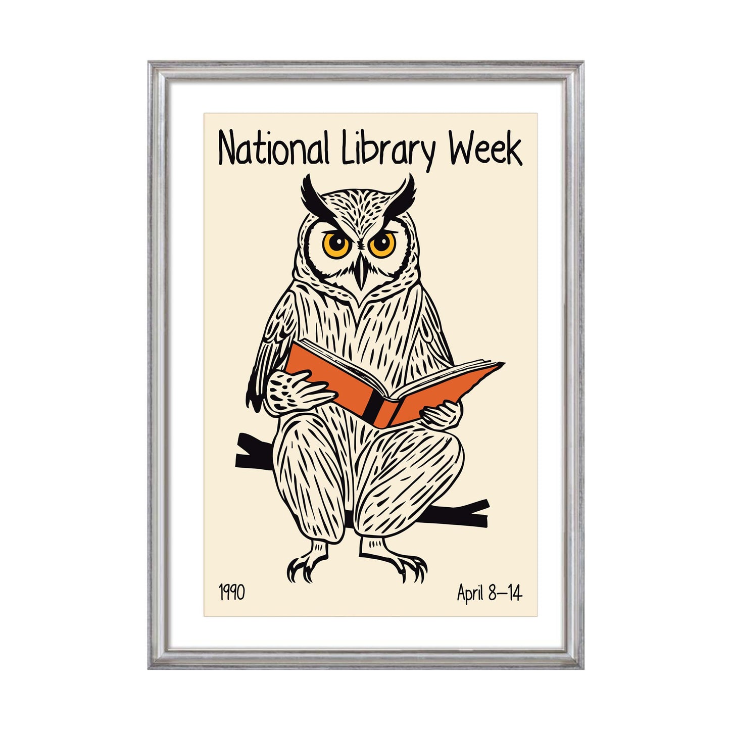 National Library Owl Poster Print