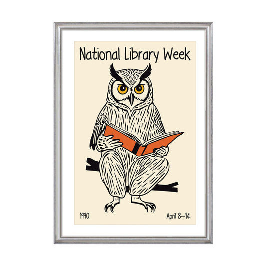 National Library Owl Poster Print