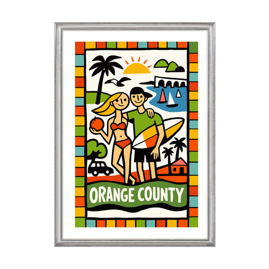 Orange County California Surf Travel Print