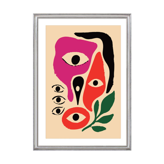 Abstract Face Print Wall Decor