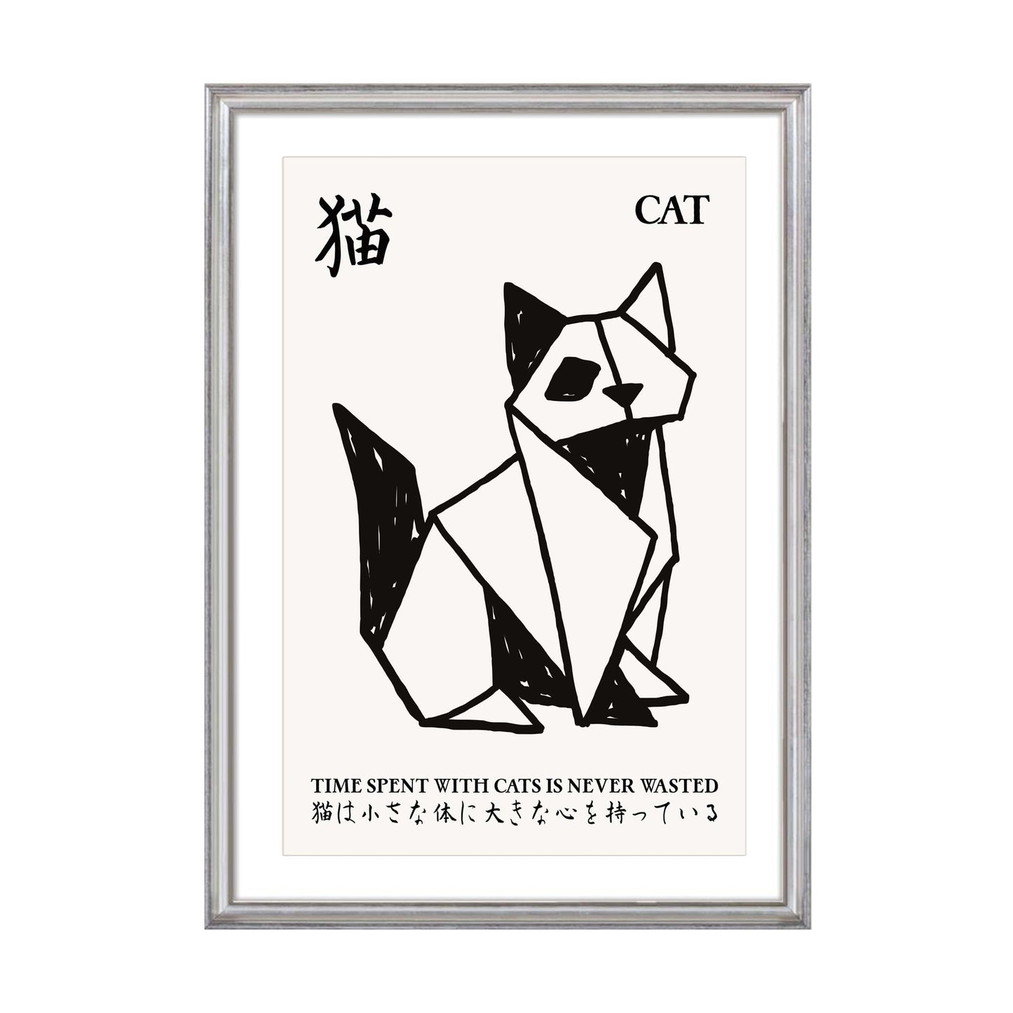 Minimal Cat Line Wall Print