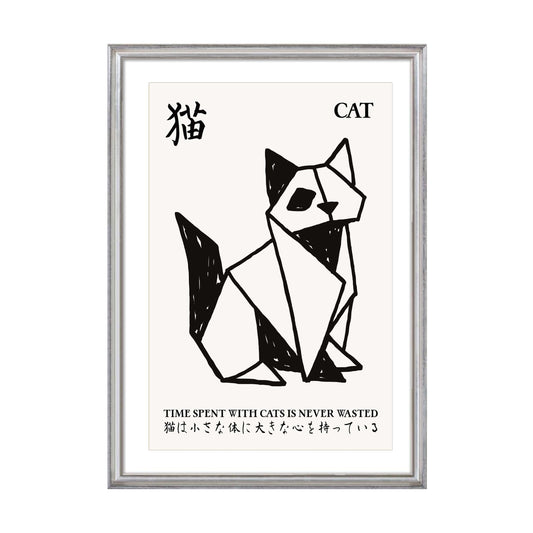 Minimal Cat Line Wall Print