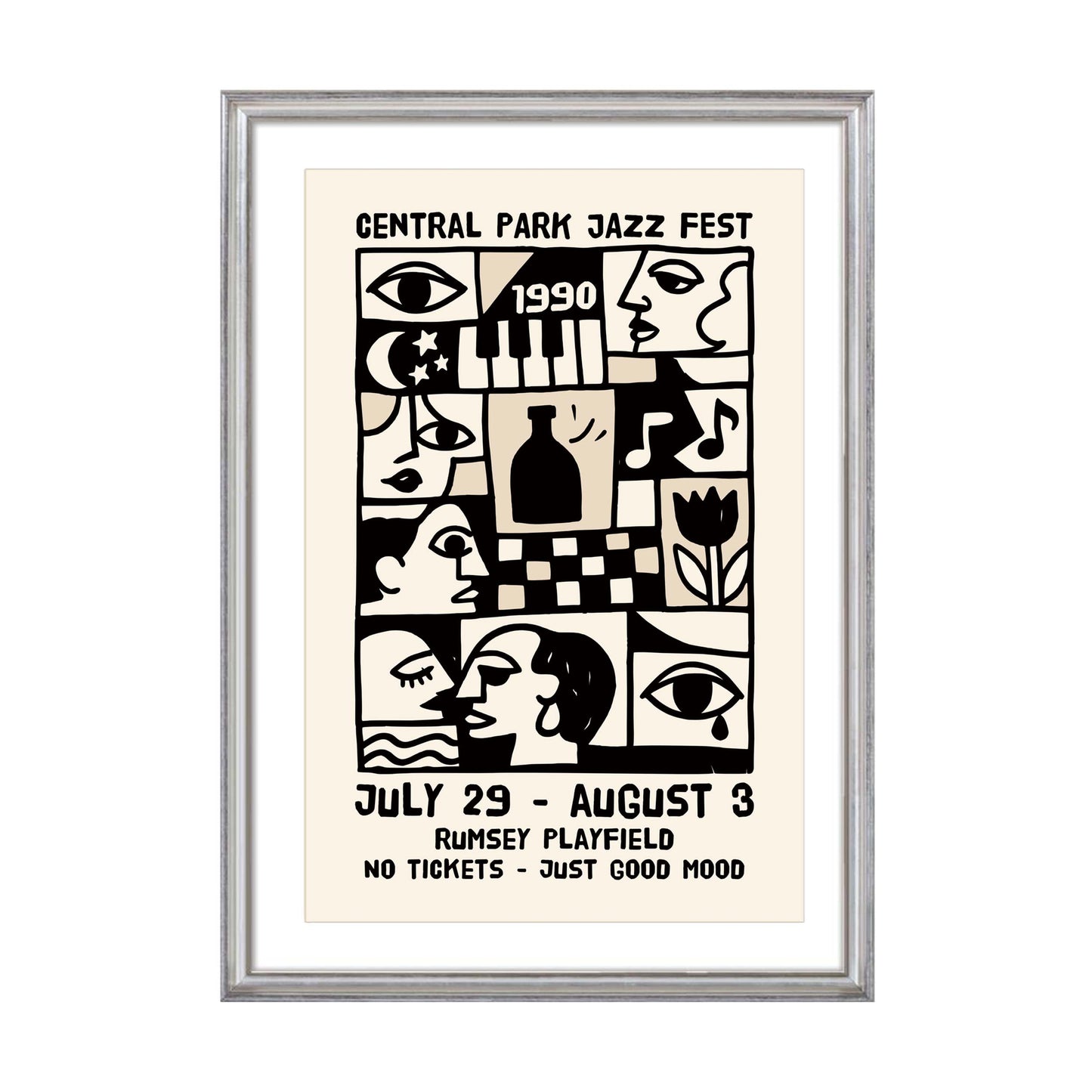 1990 Central Park Jazz Poster