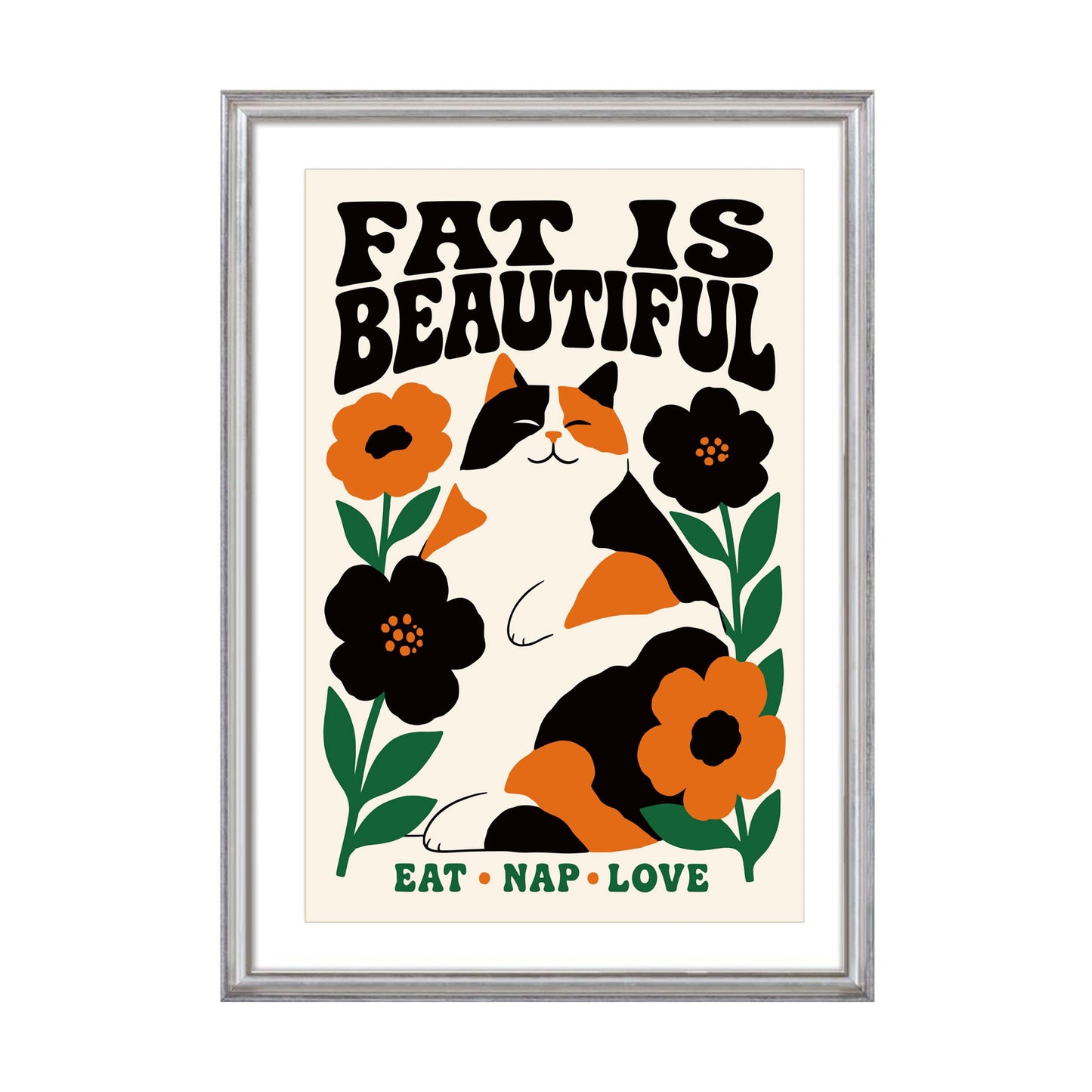 Fat Is Beautiful Cat Poster