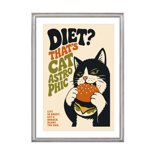Cat Burger Humor Print