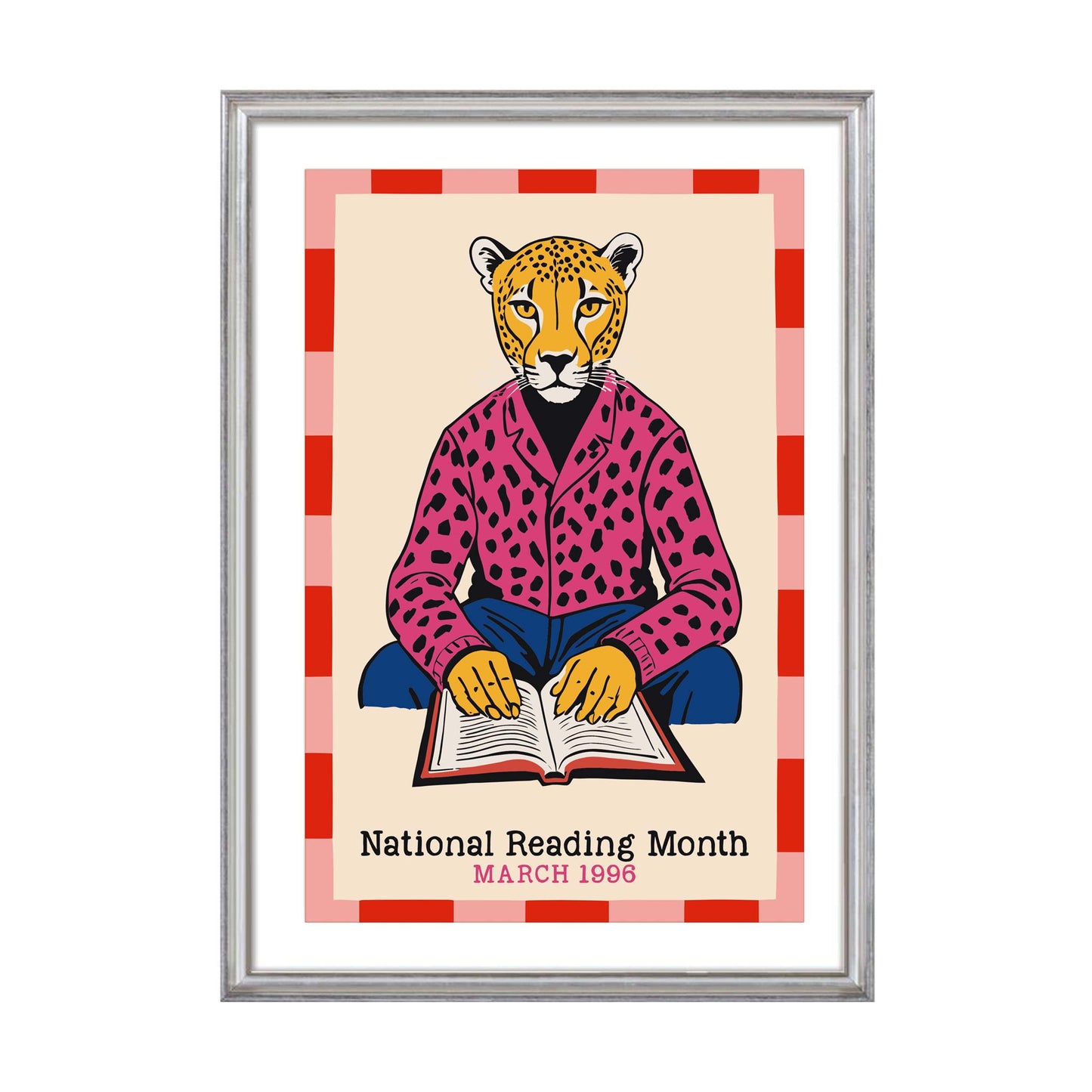 Leopard Reading Poster