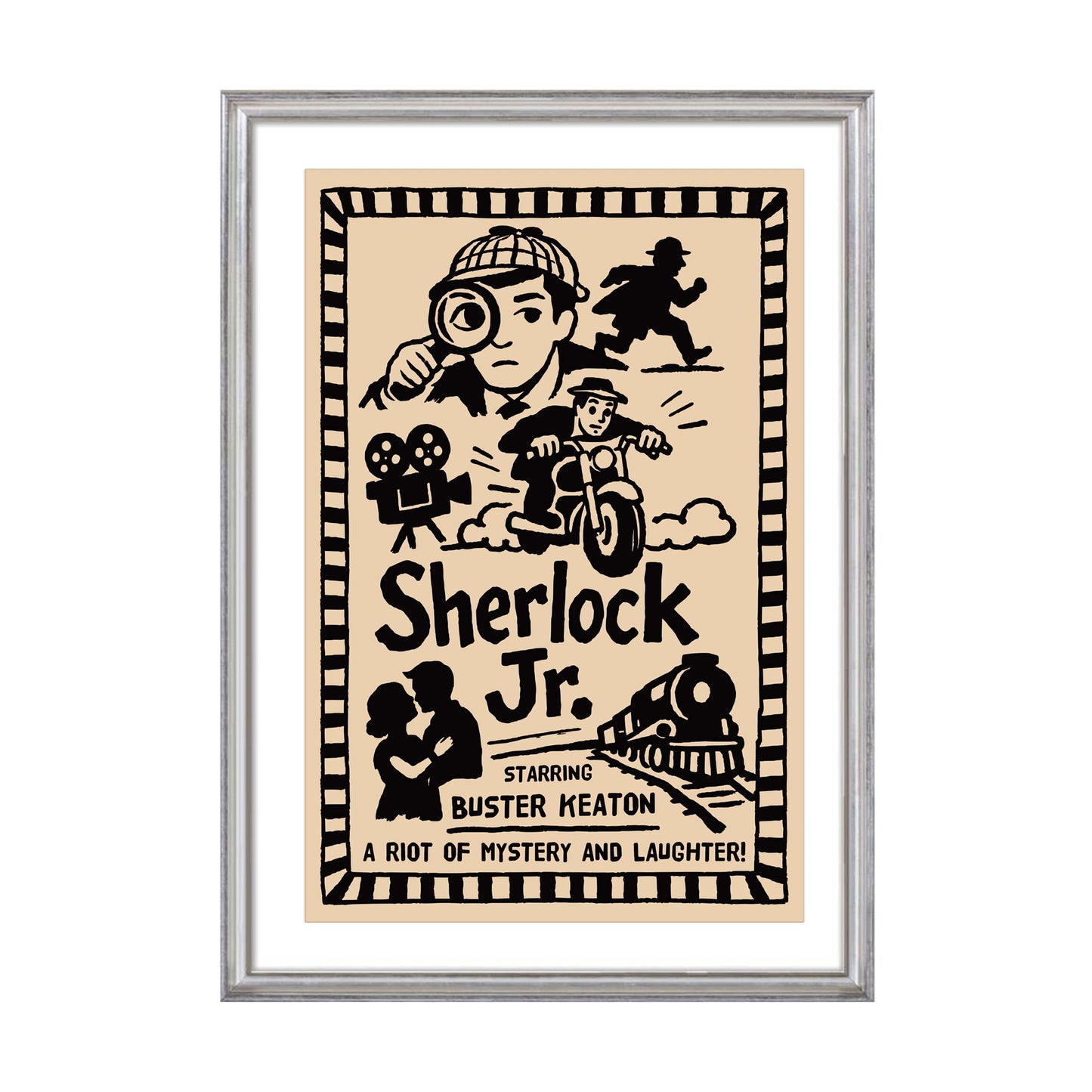 Sherlock Jr Silent Film Vintage Movie Poster