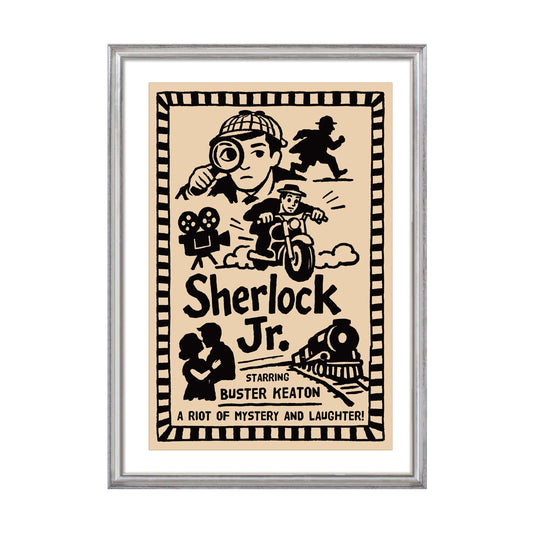 Sherlock Jr Silent Film Vintage Movie Poster