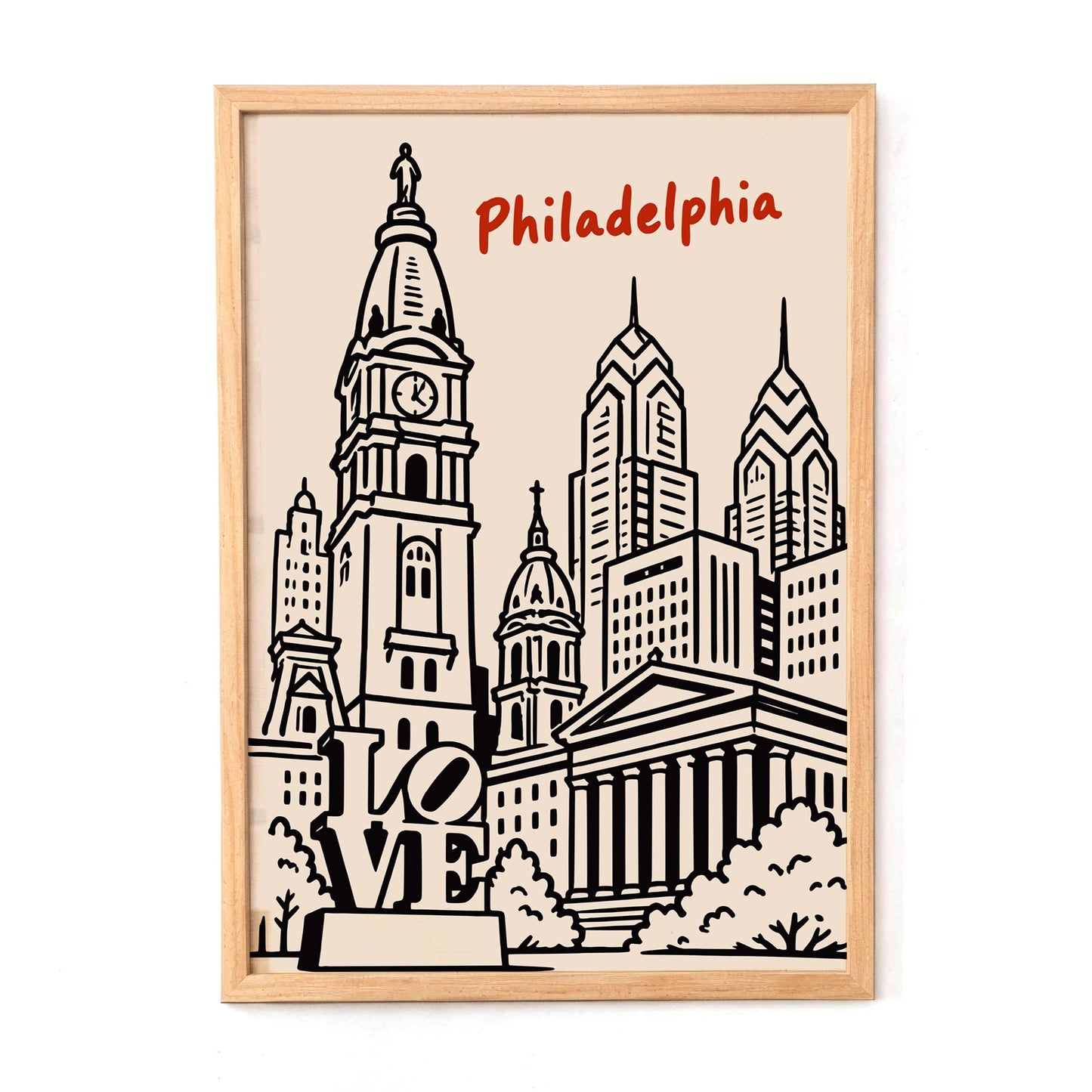 Philadelphia Skyline Travel Poster