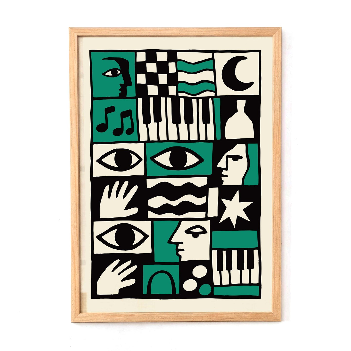 Abstract Mosaic Faces Poster