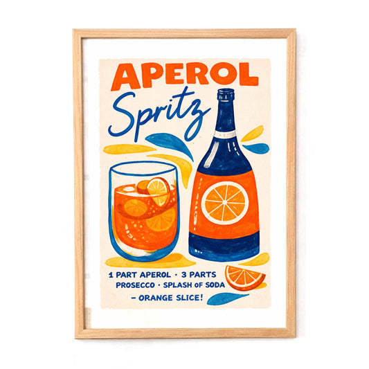 Aperol Spritz Cocktail Poster