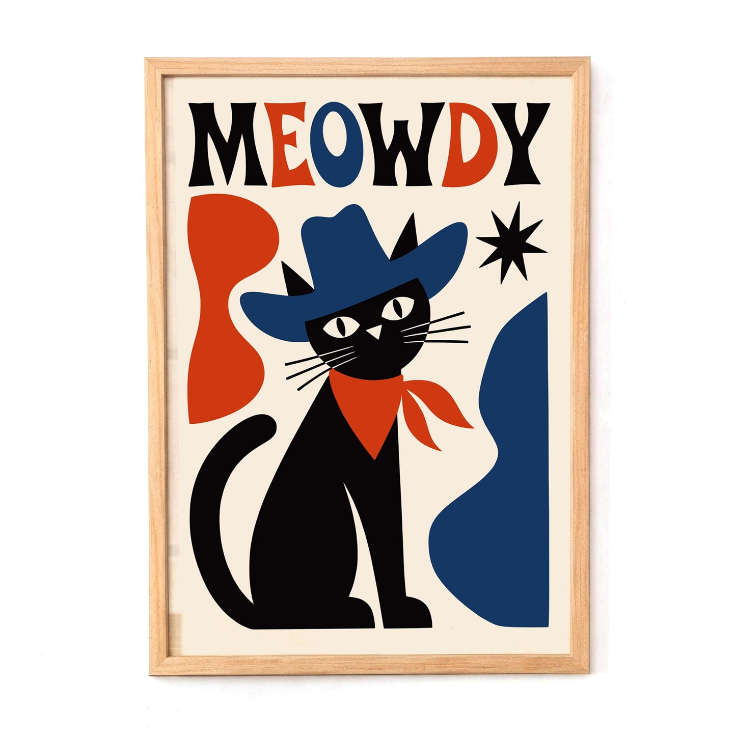 Cowboy Cat Wall Art Print