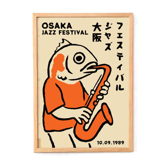 Osaka Jazz Festival Fish Poster Print