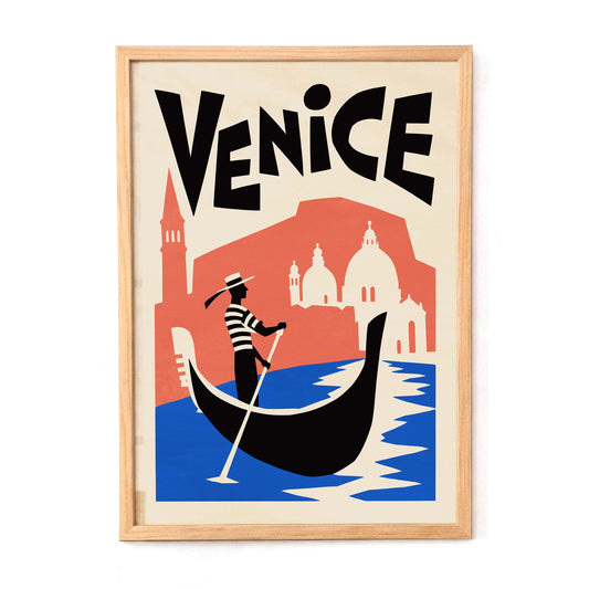Venice Italy Gondola Travel Poster