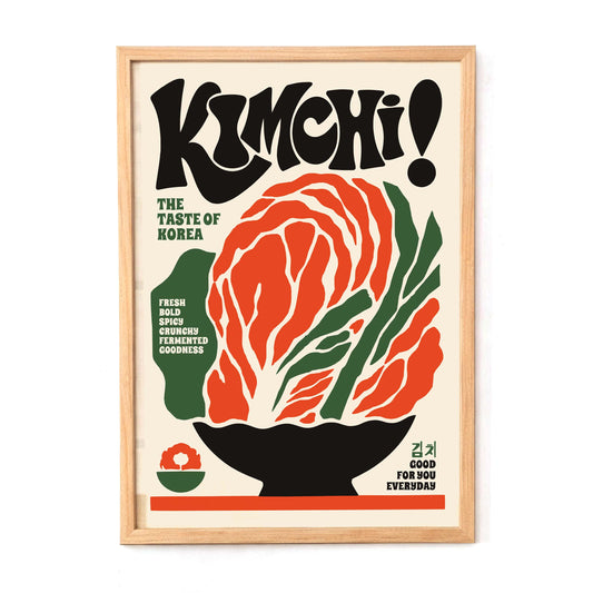 Korean Kimchi Kitchen Vintage Food Poster
